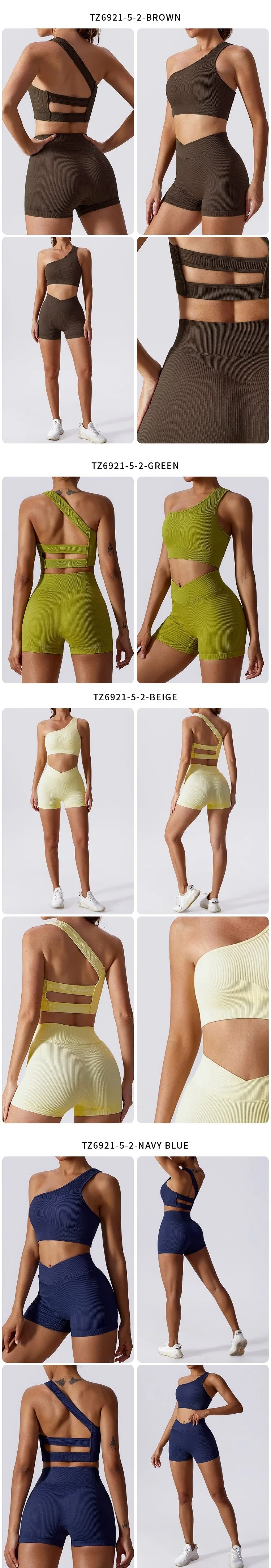 Wholesale OEM/ODM Women 2 Pieces Leggings + Bra Apparel Clothing Rib Yoga Set Gym Workout Fitness Active Sports Sets